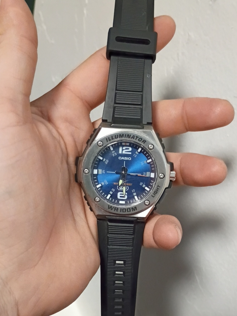 Casio Wr100m Illuminator Watch Blue Dial Mens Watch